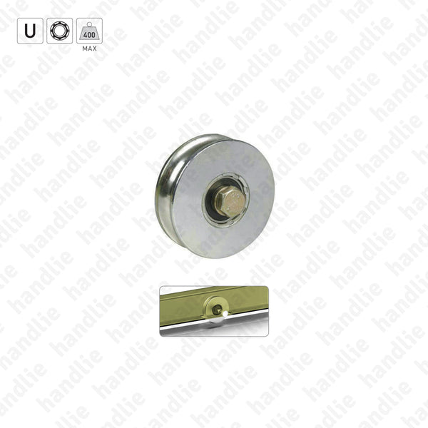 R.964 - Rodas com canal U / 1 rolamento - Inox