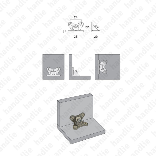 S.1012 - Suporte "borboleta" ligador para móveis - 100 und.