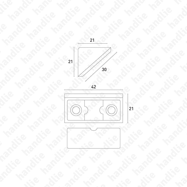 S.504D - Suporte prateleira / canto ligação - Nylon