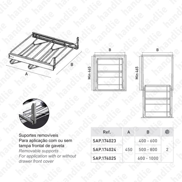 SAP.174023/25 - Sapateira frontal extraível