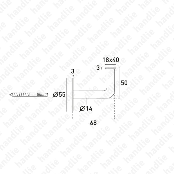 S.IN.136 - Suporte para corrimão - INOX 304
