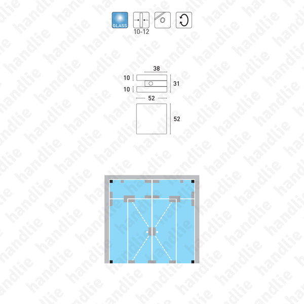 SIV.110 - Fixador de canto - Portas em vidro
