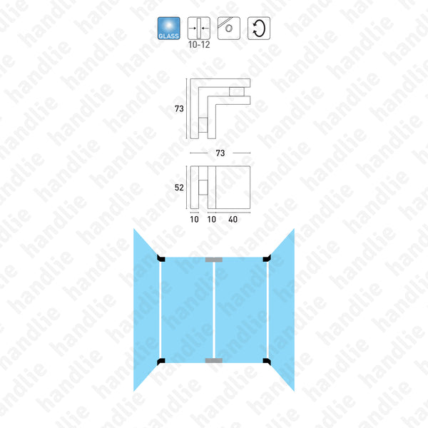SIV.118 - Fixador de canto - Portas em vidro