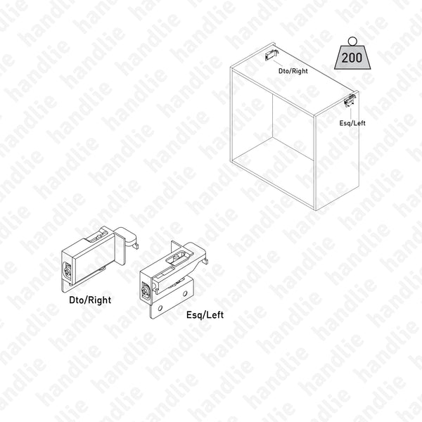 SNM.SH.25 - Suporte nivelador para móveis Dto/Esq - 200kg | GRASS
