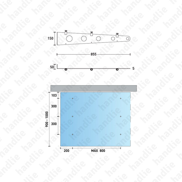 SV.7300 - Sistema de fixação para palas de vidro