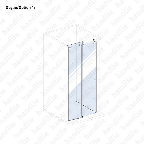 SV-I45 - Jogo de roldanas e perfil para portas de correr passagem em vidro - Até 45Kg - INOX | SAHECO