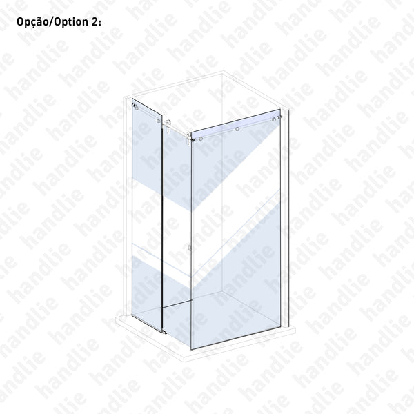 SV-I45 - Jogo de roldanas e perfil para portas de correr passagem em vidro - Até 45Kg - INOX | SAHECO