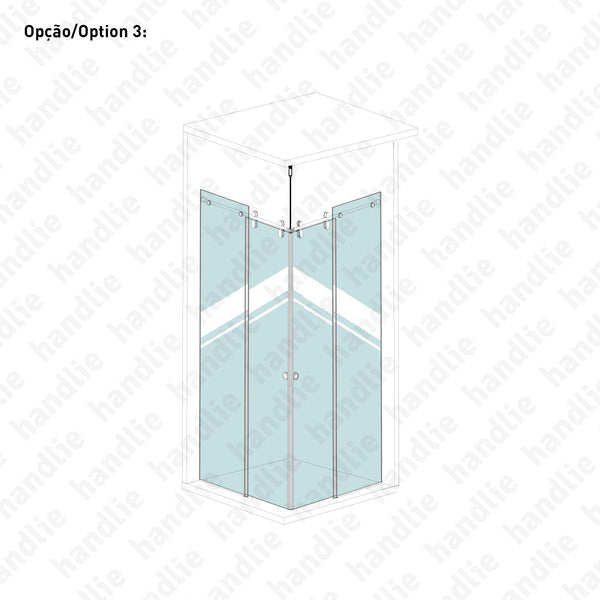 SV-I45 - Jogo de roldanas e perfil para portas de correr passagem em vidro - Até 45Kg - INOX | SAHECO