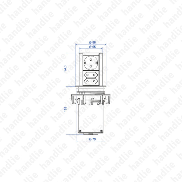 TE.280 - Tomada de embutir vertical