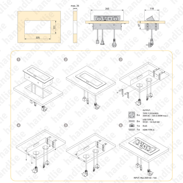 TE.287 - Tomada de embutir horizontal