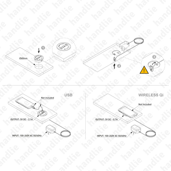 TE.377 - Carregador sem fios Wireless QI + USB