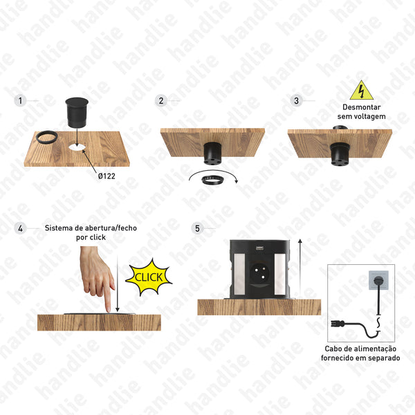 TE.502 - Tomada de embutir vertical - Série "E"