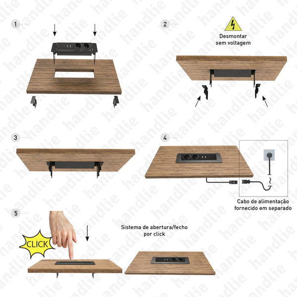 TE.503 - Tomada de embutir horizontal - Série "E"