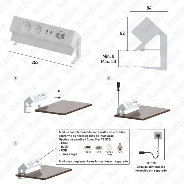 TE.505 - Tomada montagem de superfície - Série "E"