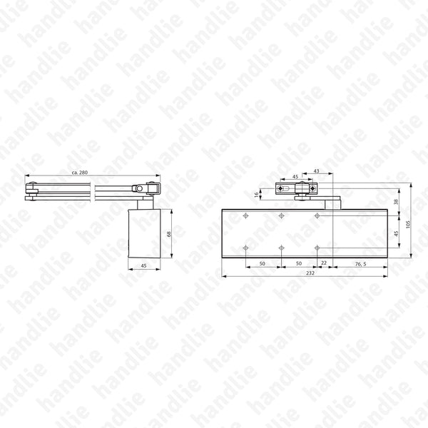TS 71 - Mola aérea com braço articulado - Uso Moderado - Força 3/4 - 80 kgs