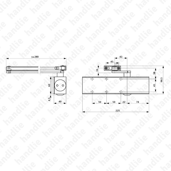 TS 73V - Mola aérea braço articulado - Uso Intensivo - Força 2/4 - 80 kgs