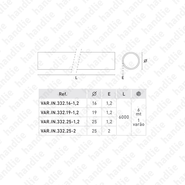 VAR.IN.332 - Varão redondo - Inox