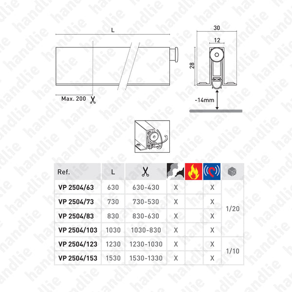 VP.2504 - Veda portas encastrável para portas em madeira e metálicas